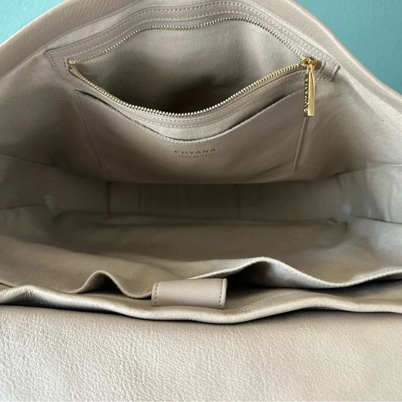 Cuyana Leather Convertible Satchel Backpack Tote Bag in Taupe - Picture 11 of 13